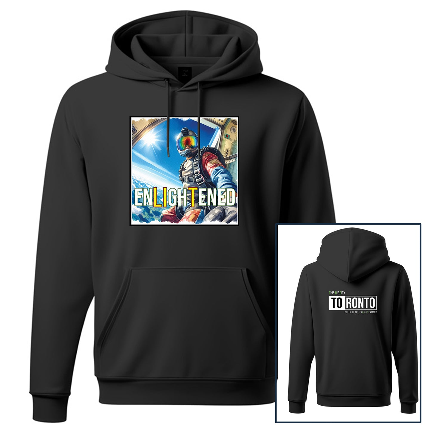 BLACK UniSEX TORONTO HOODIE 1.0