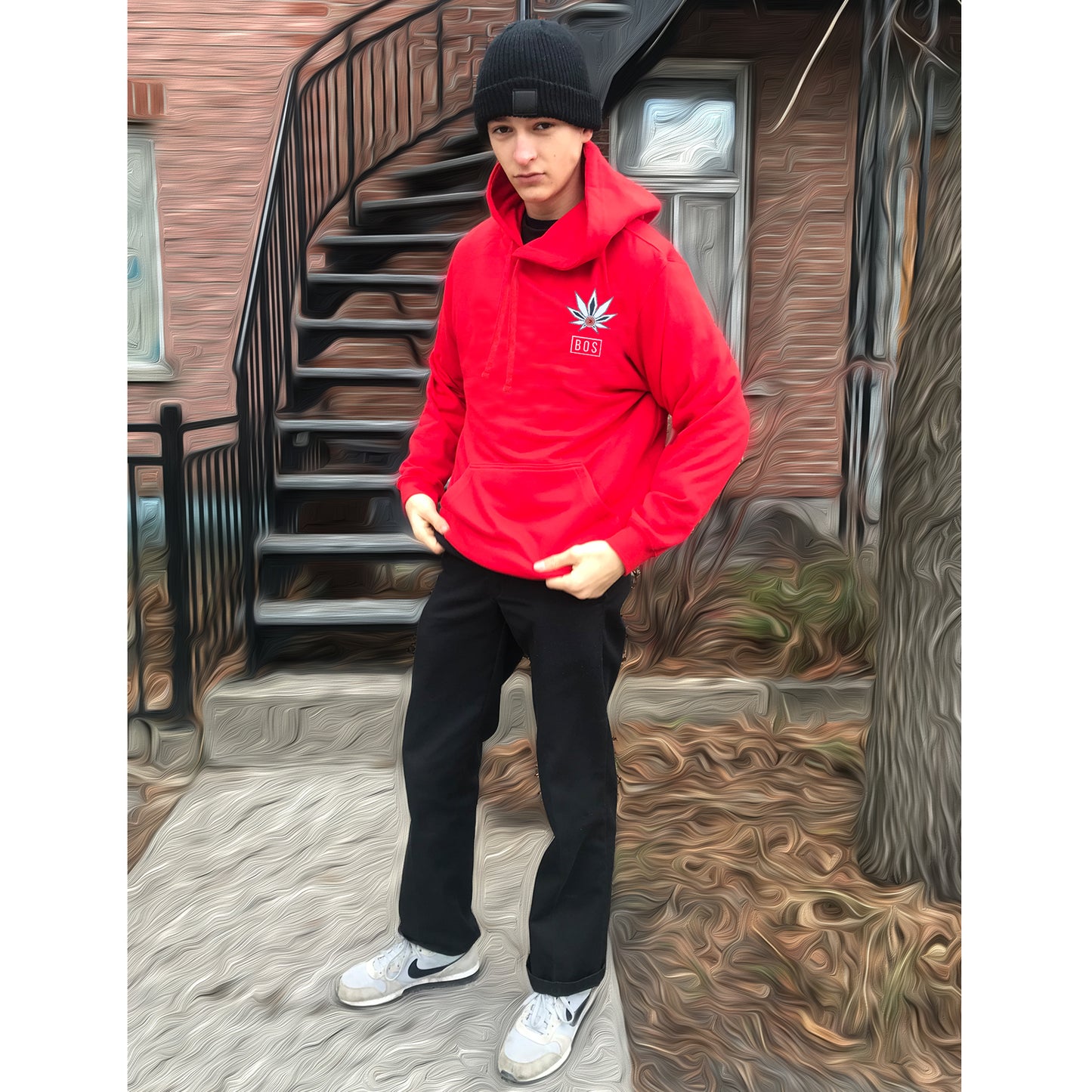 UniSEX RED BOS Hoodie 1.0