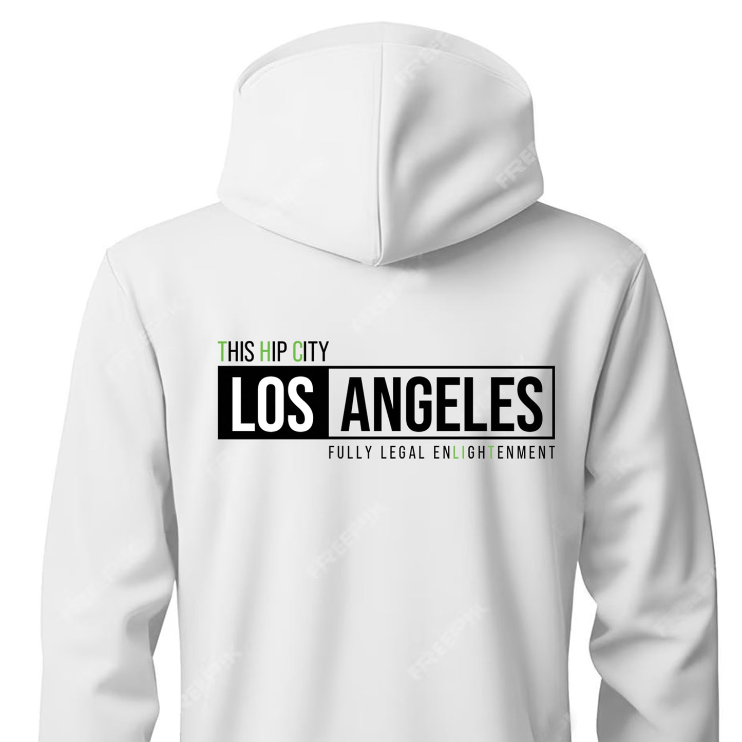 WHITE UniSEX LOS ANGELES HOODIE 2.0