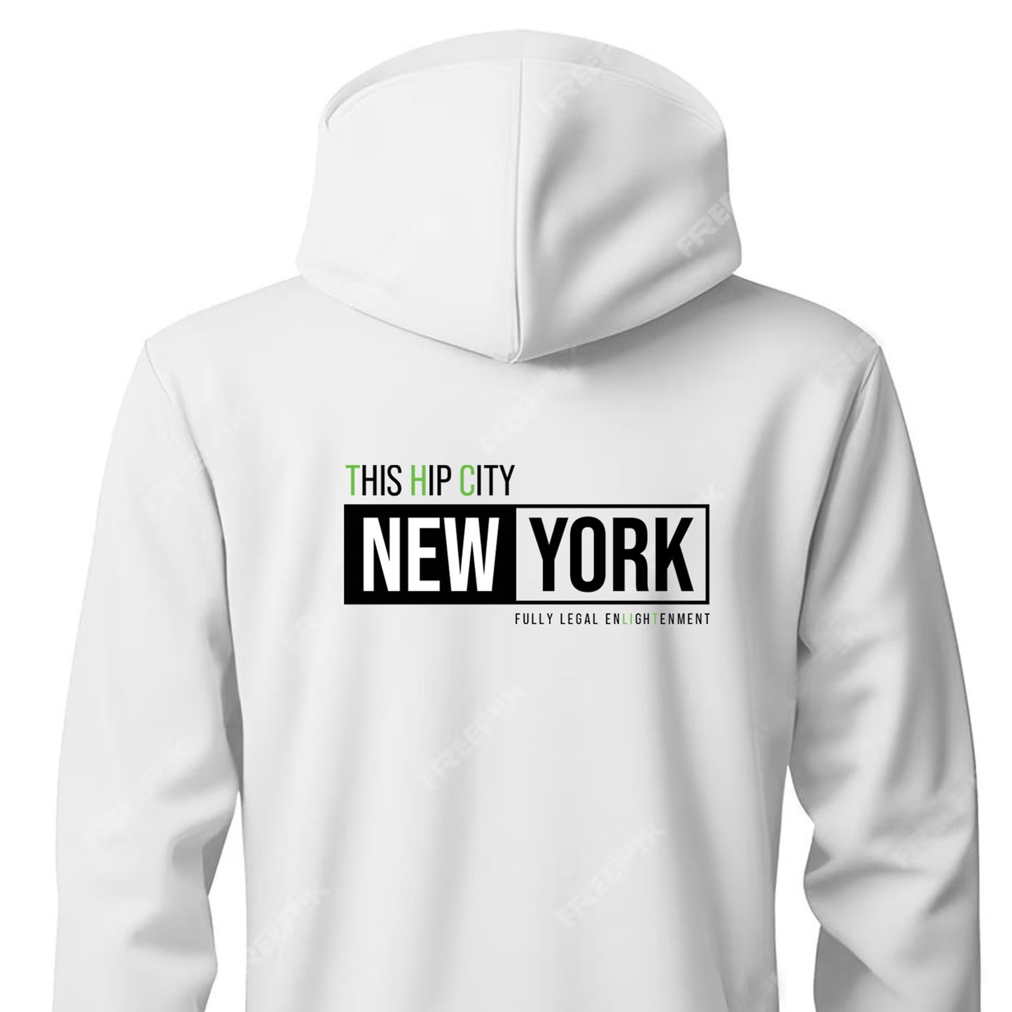 WHITE UniSEX NEW YORK HOODIE 3.0