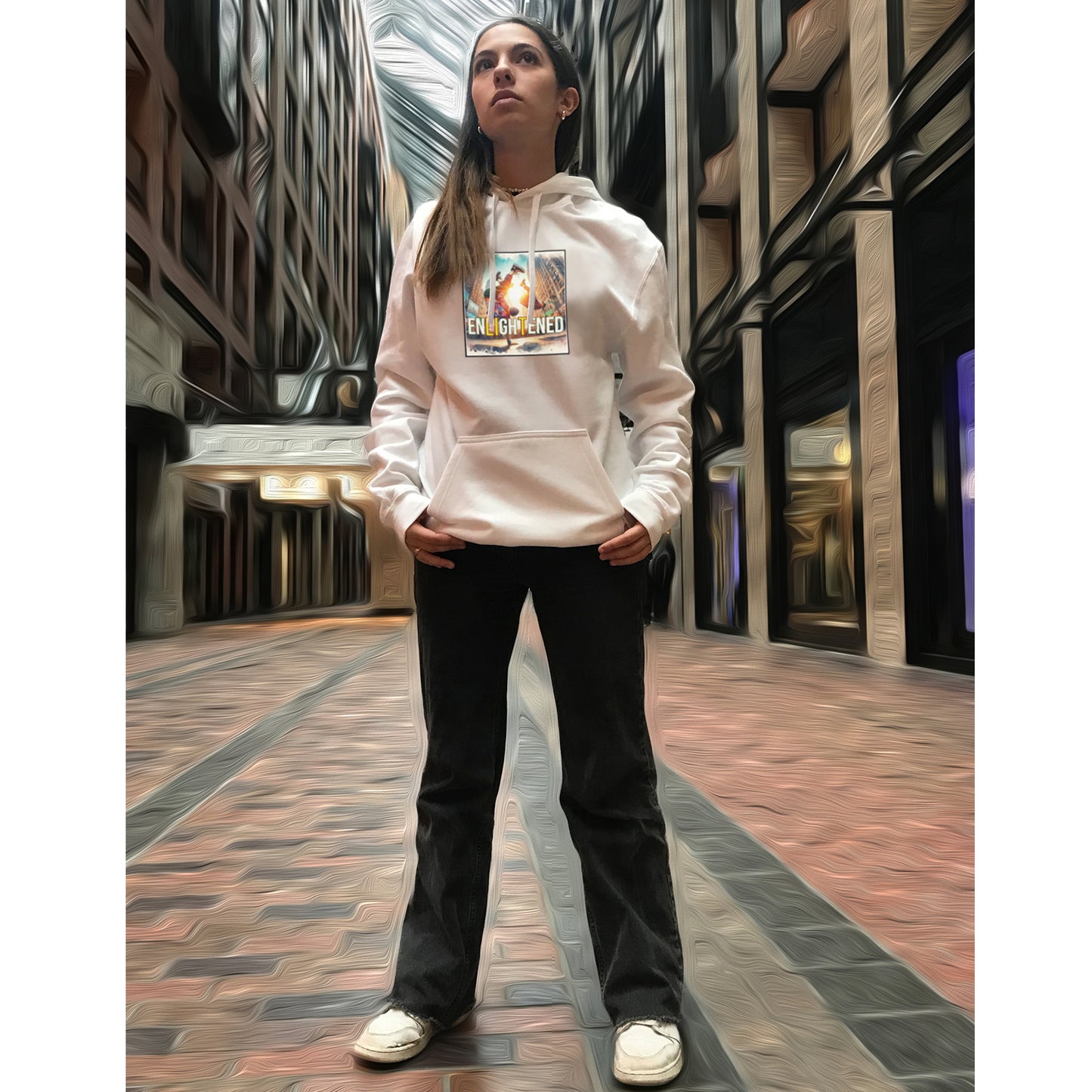 WHITE UniSEX NEW YORK HOODIE 3.0