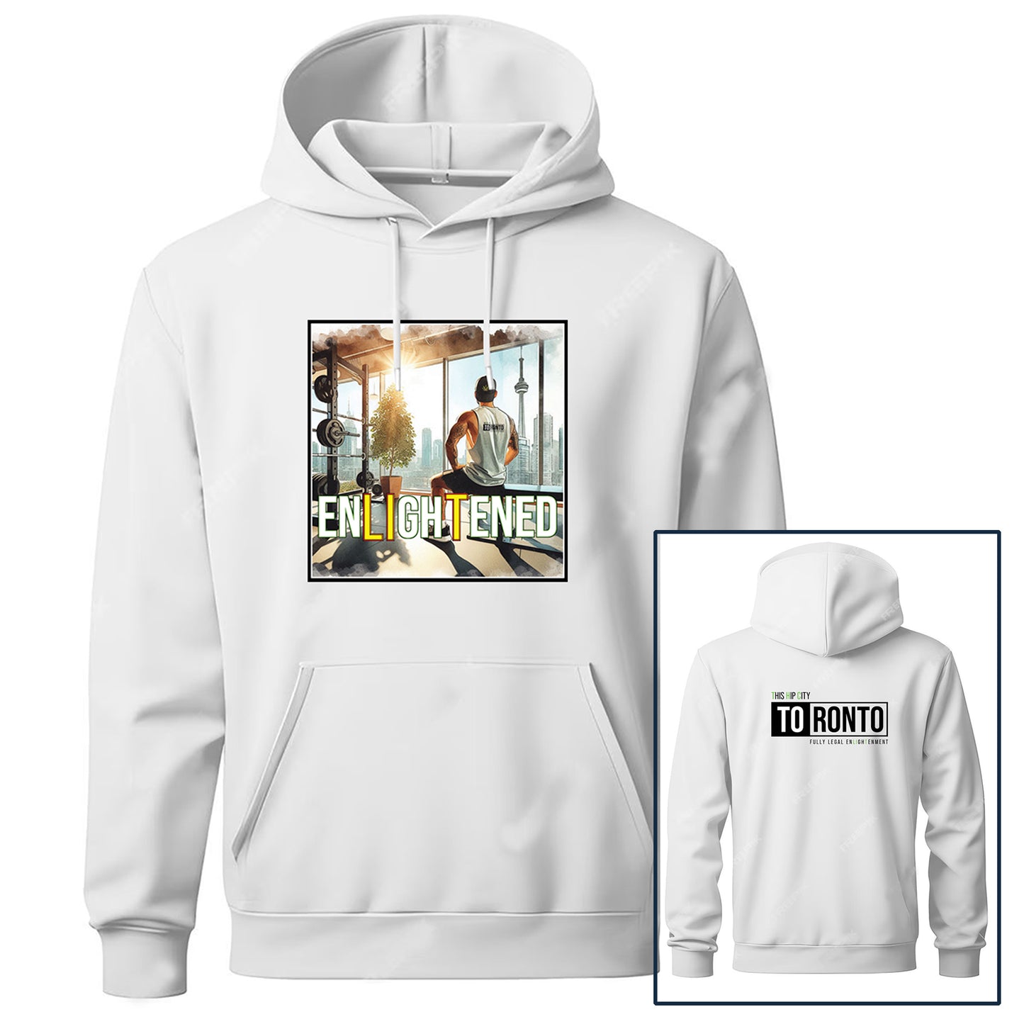 WHITE UniSEX TORONTO HOODIE 2.0